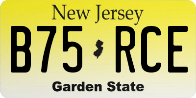 NJ license plate B75RCE