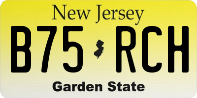 NJ license plate B75RCH