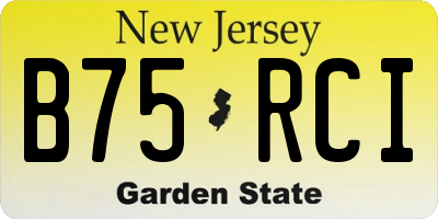NJ license plate B75RCI