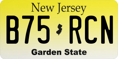 NJ license plate B75RCN