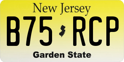 NJ license plate B75RCP
