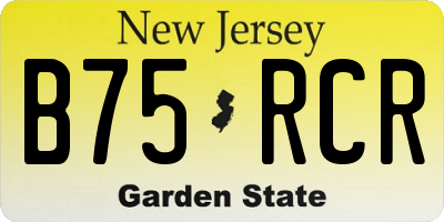 NJ license plate B75RCR