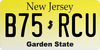 NJ license plate B75RCU