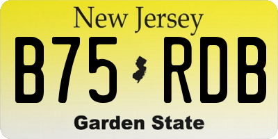 NJ license plate B75RDB
