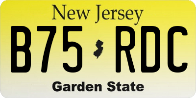 NJ license plate B75RDC