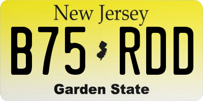 NJ license plate B75RDD