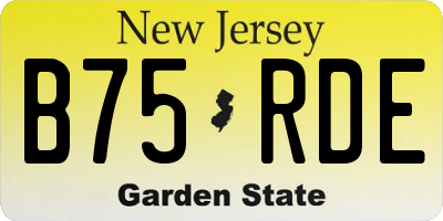 NJ license plate B75RDE