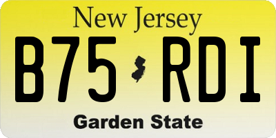 NJ license plate B75RDI