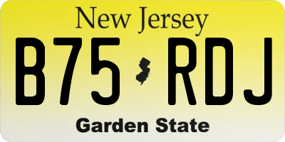 NJ license plate B75RDJ