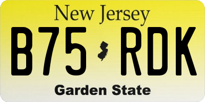NJ license plate B75RDK