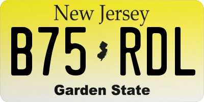 NJ license plate B75RDL