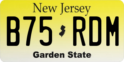 NJ license plate B75RDM