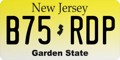 NJ license plate B75RDP