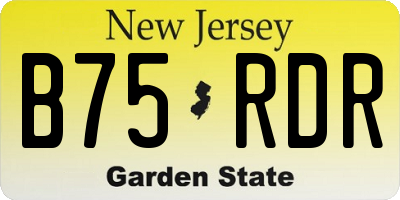 NJ license plate B75RDR