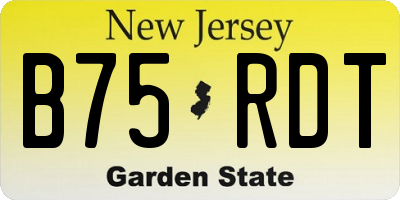 NJ license plate B75RDT