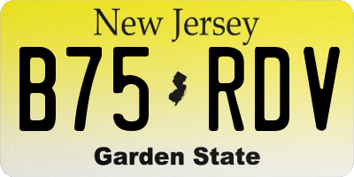 NJ license plate B75RDV