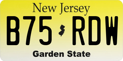 NJ license plate B75RDW