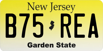 NJ license plate B75REA