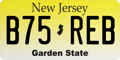 NJ license plate B75REB