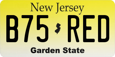 NJ license plate B75RED