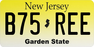 NJ license plate B75REE