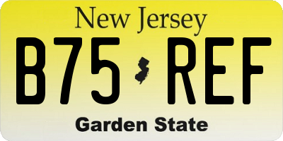 NJ license plate B75REF
