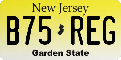 NJ license plate B75REG
