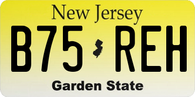NJ license plate B75REH
