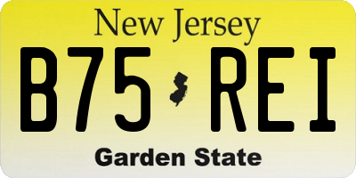 NJ license plate B75REI