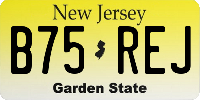 NJ license plate B75REJ
