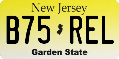 NJ license plate B75REL