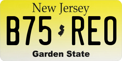 NJ license plate B75REO