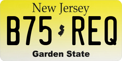 NJ license plate B75REQ