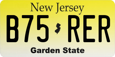 NJ license plate B75RER