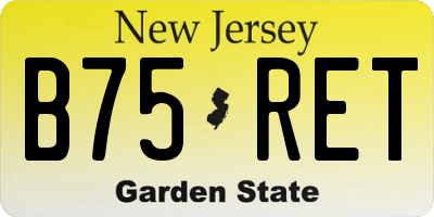 NJ license plate B75RET