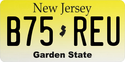 NJ license plate B75REU
