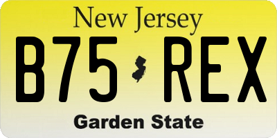 NJ license plate B75REX