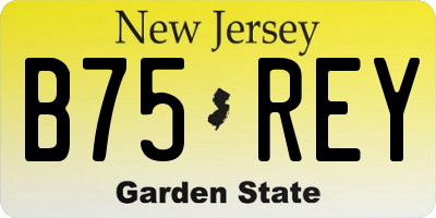 NJ license plate B75REY