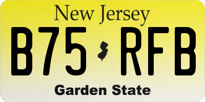 NJ license plate B75RFB