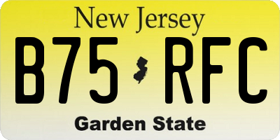 NJ license plate B75RFC