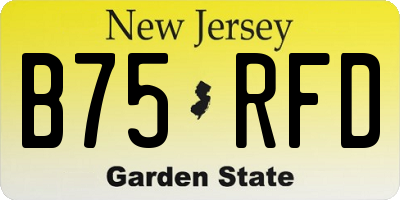 NJ license plate B75RFD