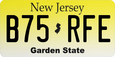 NJ license plate B75RFE