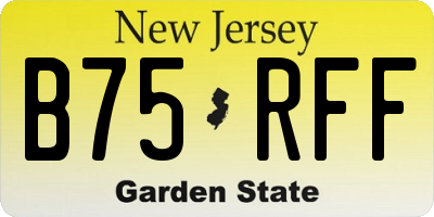 NJ license plate B75RFF