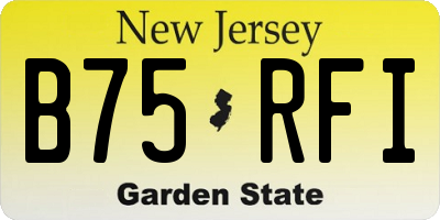 NJ license plate B75RFI