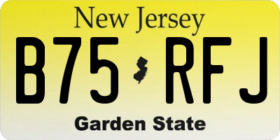 NJ license plate B75RFJ