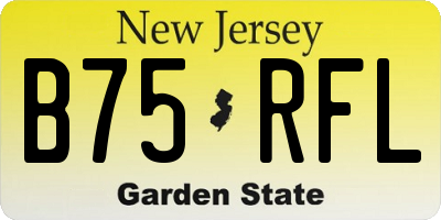 NJ license plate B75RFL