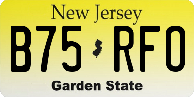 NJ license plate B75RFO