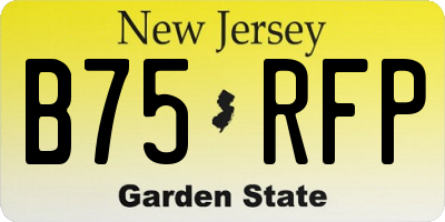 NJ license plate B75RFP