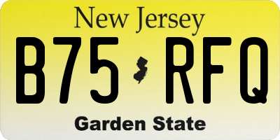 NJ license plate B75RFQ