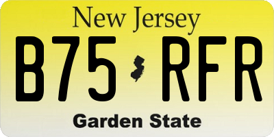 NJ license plate B75RFR